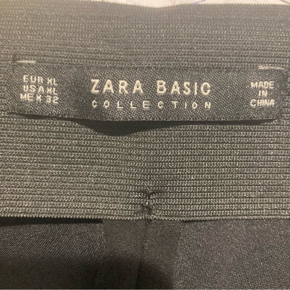 ZARA BASIC Sz XL Faux Suede Jeggings Style Side Zipper Closure & At Hem Pants - Picture 7 of 9
